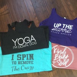 Lot of 4 Workout Tanks Great for Spin, Barre, Yoga